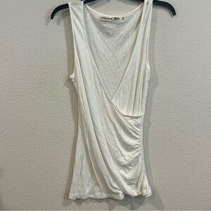 Michael Stars supima and modal blend surplice faux wrap tank top one size